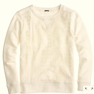 J. Crew Ivory Eyelet Sweatshirt XS